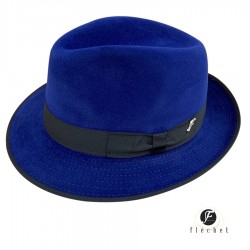Chapeau trilby en feutre de poils bleu ou camel pour l'hiver par Flechet.