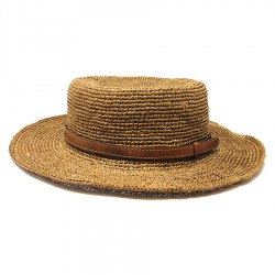 Chapeau d'été raphia crochet naturel canotier 2