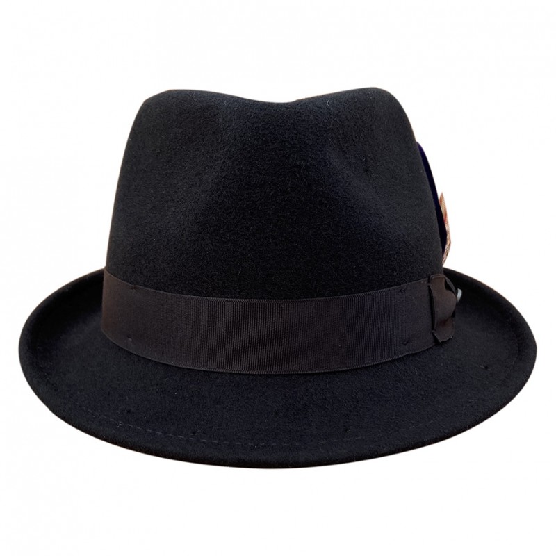 Chapeau stetson trilby noir face