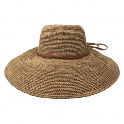 Grande Capeline à larges bords pliable en raphia crochet 2