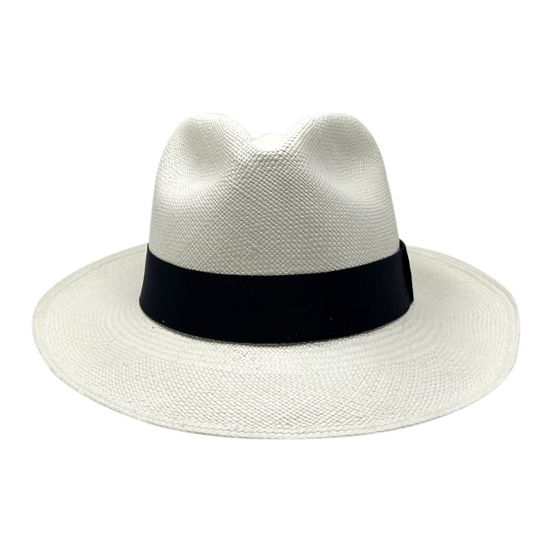 Chapeau Panama Fédora-Jeff-Chapeau victor blanc face