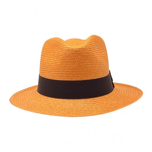 chapeau panama veritable orange