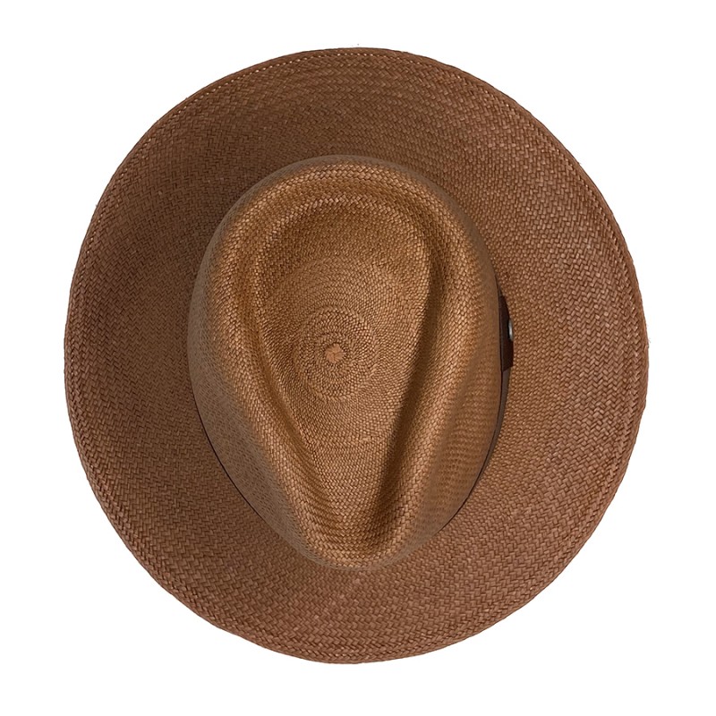 chapeau d'été panama marron chocolat