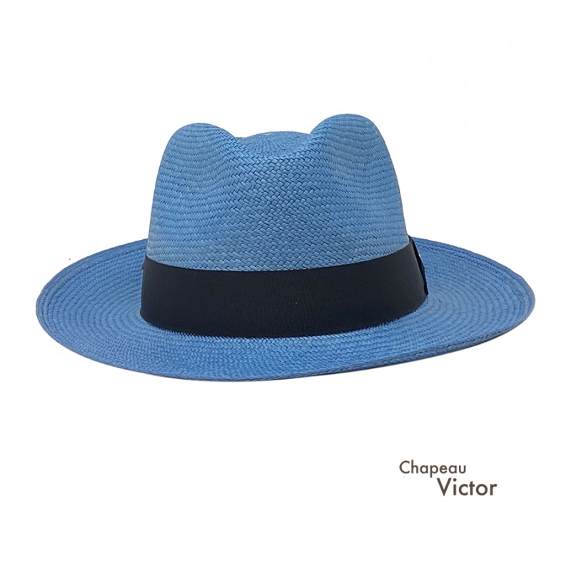 Chapeau panama bleu