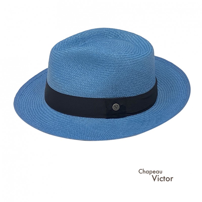 chapeau panama bleu