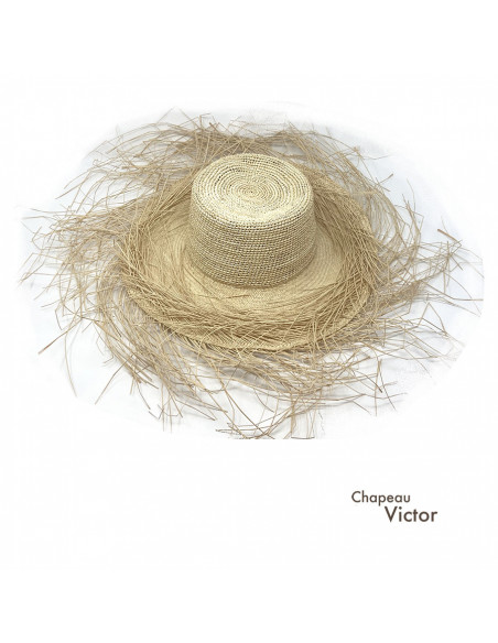 Chapeau panama crochet brisa longue frange.