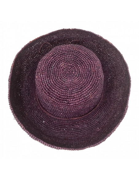 E107 Chapeau Femme raphia crochez Rabarany Bordeau haut E107 Chapeau Femme raphia crochez Rabarany Bordeau haut
