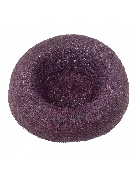 E107 Chapeau Femme raphia crochez Rabarany Bordeau intérieur E107 Chapeau Femme raphia crochez Rabarany Bordeau intérieur