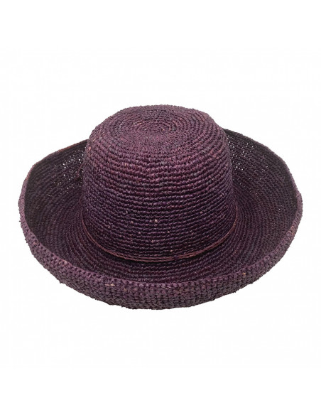 E107 Chapeau Femme raphia crochez Rabarany Bordeau E107 Chapeau Femme raphia crochez Rabarany Bordeau