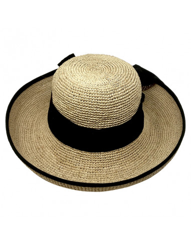 Capeline E100 Rabarany raphia crochet naturel face