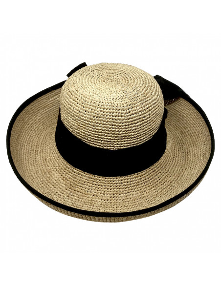 Capeline E100 Rabarany raphia crochet naturel face