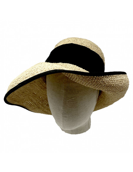 Capeline E100 Rabarany raphia crochet naturel portée