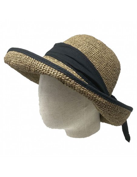 Capeline E100 Rabarany raphia crochet thé porté