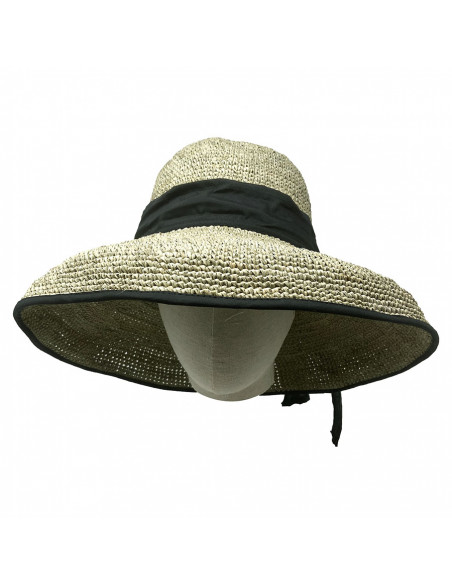 Capeline E100 Rabarany raphia crochet vert porté 1