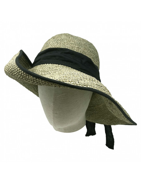 Capeline E100 Rabarany raphia crochet vert porté 2