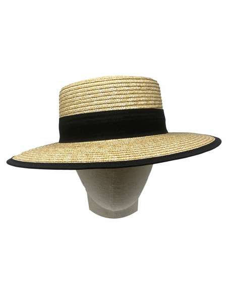 Chapeau Canotier Paille Auréga porté