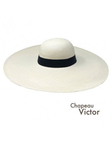 Grande Capeline Panama Margaux Blanc face