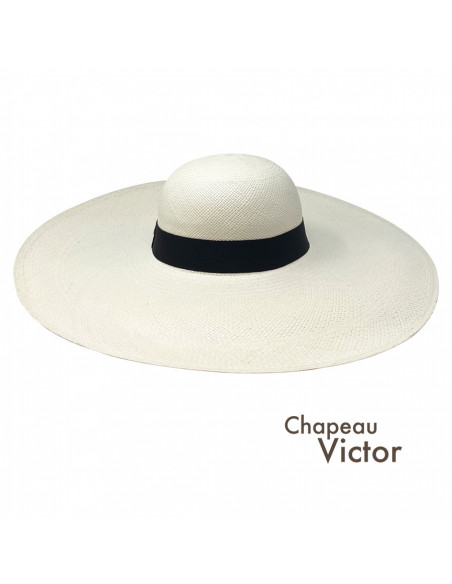 Grande Capeline Panama Margaux Blanc face