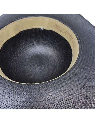 Grande Capeline Panama Margaux Noir intérieur