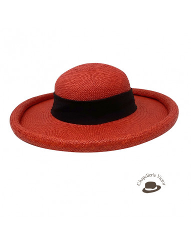 Chapeau Panama Femme Boulie rouge face