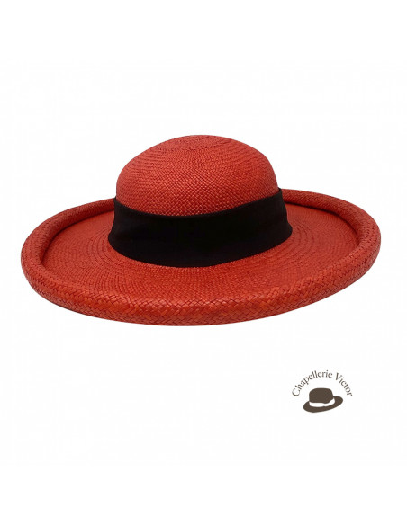 Chapeau Panama Femme Boulie rouge face