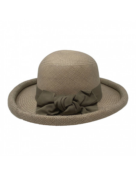 Chapeau Panama Femme Boulie taupe gris Chapeau Panama Femme Boulie taupe gris