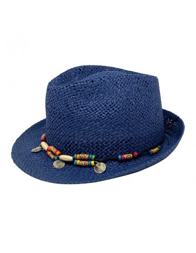 G105 Chapeau Trilby femme été Auréga Navy profile