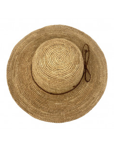 I004 Chapeau raphia crochet femme beige Chapeau Victor profile 2