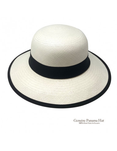 C163 Chapeau coco Femme Panama blanc profile