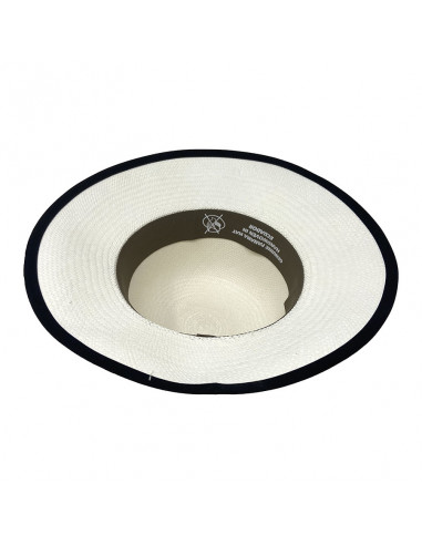 C163 Chapeau coco Femme Panama blanc intérieur