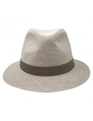 Chapeau en Lin Traveller Naturel Auréga face