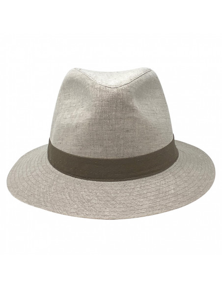 Chapeau en Lin Traveller Naturel Auréga face