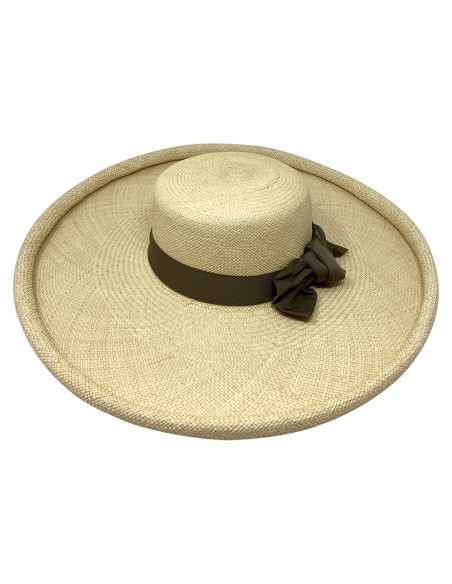 Chapeau femme paille panama large bord H004 naturel profile Chapeau femme paille panama large bord H004 naturel profile