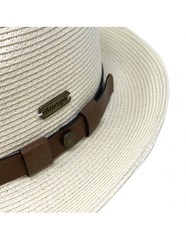 Chapeau été Mattéo tresse fine G414 fédora détaille