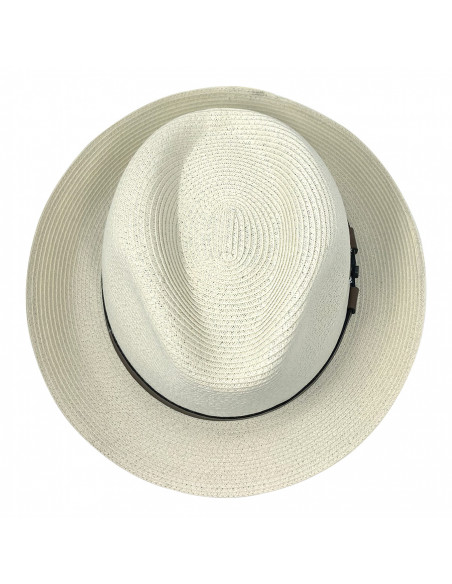 Chapeau été Mattéo tresse fine G414 fédora haut Chapeau été Mattéo tresse fine G414 fédora haut