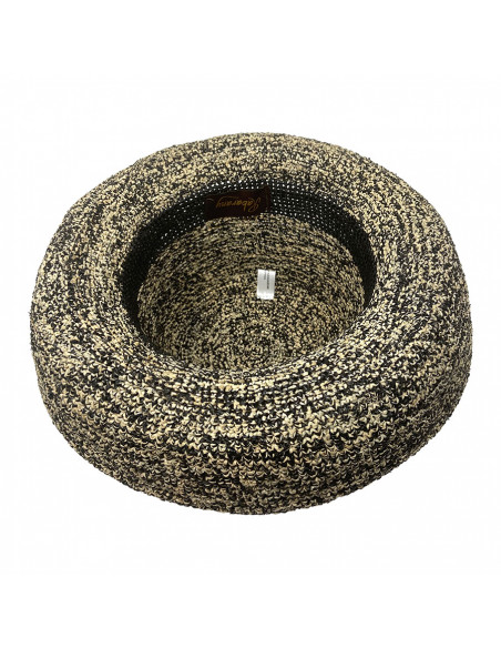 Capeline paille naturelle Raphia crochet chiné E105 rabaranny intérieur