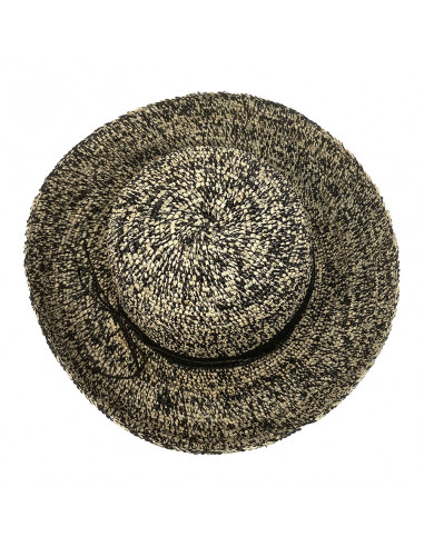 Capeline paille naturelle Raphia crochet chiné E105 rabaranny haut