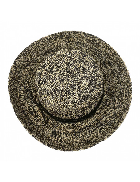 Capeline paille naturelle Raphia crochet chiné E105 rabaranny haut