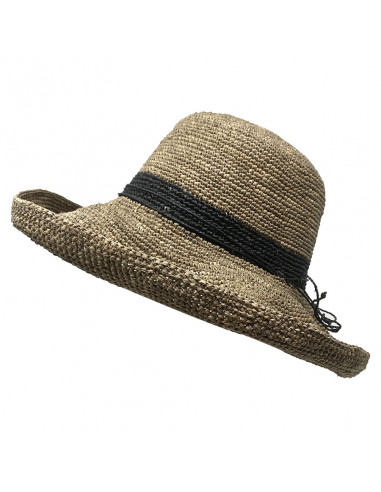 Capeline paille naturelle Raphia crochet thé E105 rabaranny pro