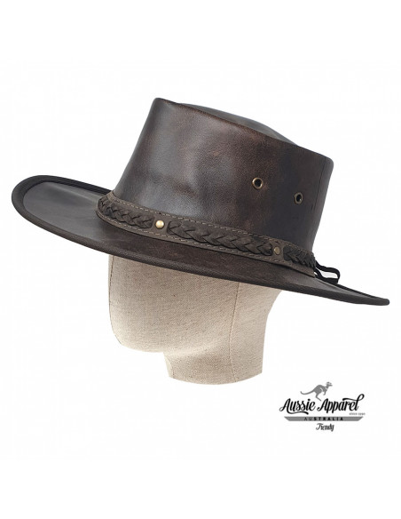 Chapeau cuir Pliable Stony Roo - Aussie Apparel porté