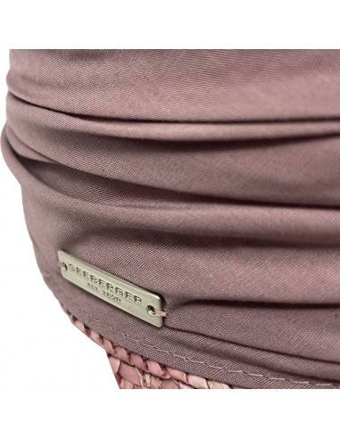 Casquette paille Seeberger F323 rose detail