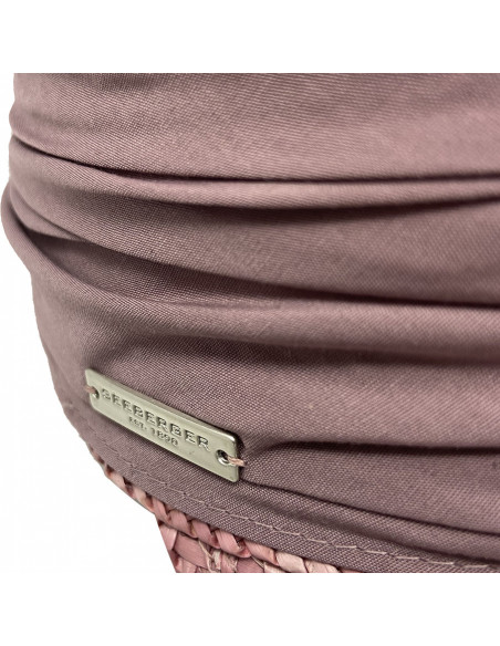 Casquette paille Seeberger F323 rose detail