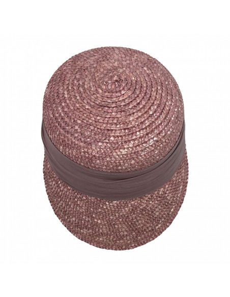 Casquette paille Seeberger F323 rose haut