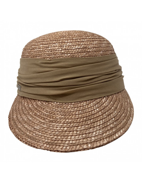 Casquette paille Seeberger F323 beige face
