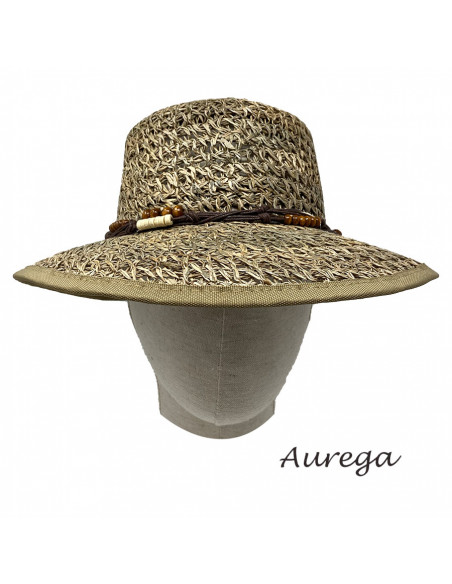 Chapeau Casquette Virginia Paille Seagrass - Aurega - G340 face porté Chapeau Casquette Virginia Paille Seagrass - Aurega - G340 face porté