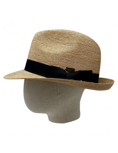 Chapeau Matteo Raphia Extra Fin - Aurega G441 profile porté.