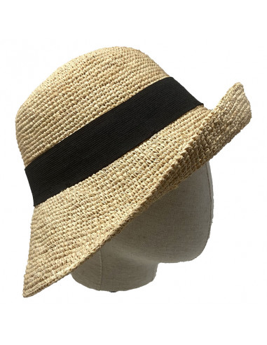 Chapeau cloche Crochet - Chapeau Victor - I014 naturel profile porté