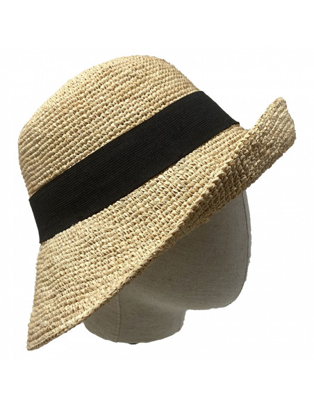 Chapeau cloche Crochet - Chapeau Victor - I014 naturel profile porté