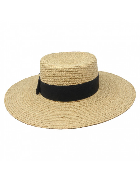 Canotier Raphia Rétro - I016 - face Canotier Raphia Rétro - I016 - face