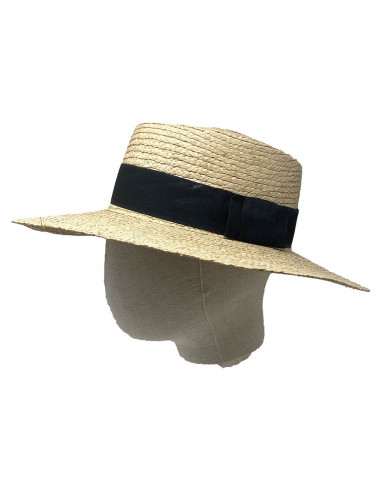 Canotier Raphia Rétro - I016 - Profile porté